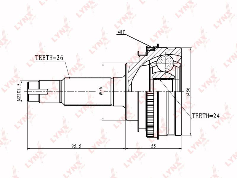 LYNXauto CO-7509A наружный Toyota